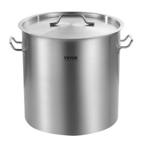 Stainless Steel Stockpot, 53 Quart Large Cooking Pots, Cookware Sauce Pot with Lid, and Handle, Heavy Duty Commercial Grade Stock Pot