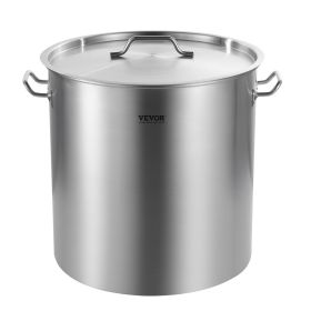 Stainless Steel Stockpot, 84 Quart Large Cooking Pots, Cookware Sauce Pot with Basket, Lid, and Handle, Heavy Duty Commercial Grade Stock Pot